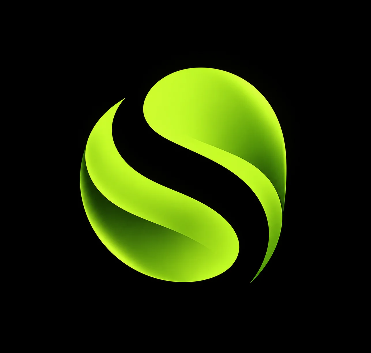 glossy neon green s emblem